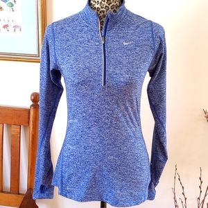 Nike Running Ladies Long Sleeve Dri-Fit Top Size:XS Color: Blue and White